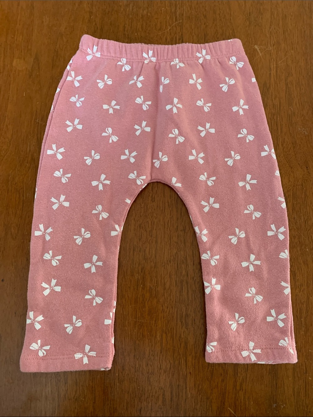 🍊5/$25 Girls' Pink Bow Print Casual Pants size 12m
